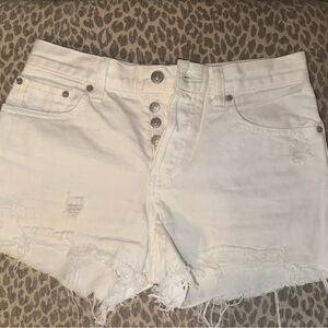 Free People White Denim Shorts